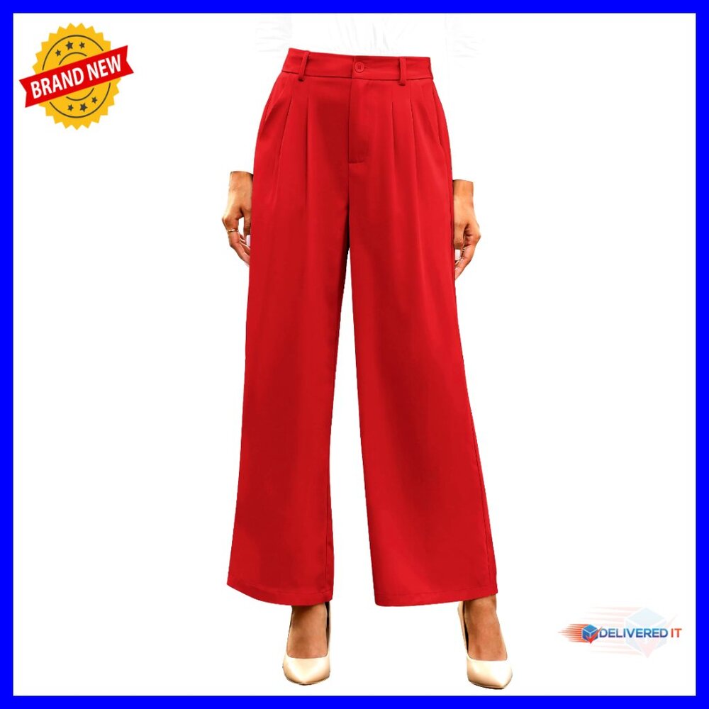 Wide Leg Work Pants High Waisted Flowy Trousers Office Business Casual